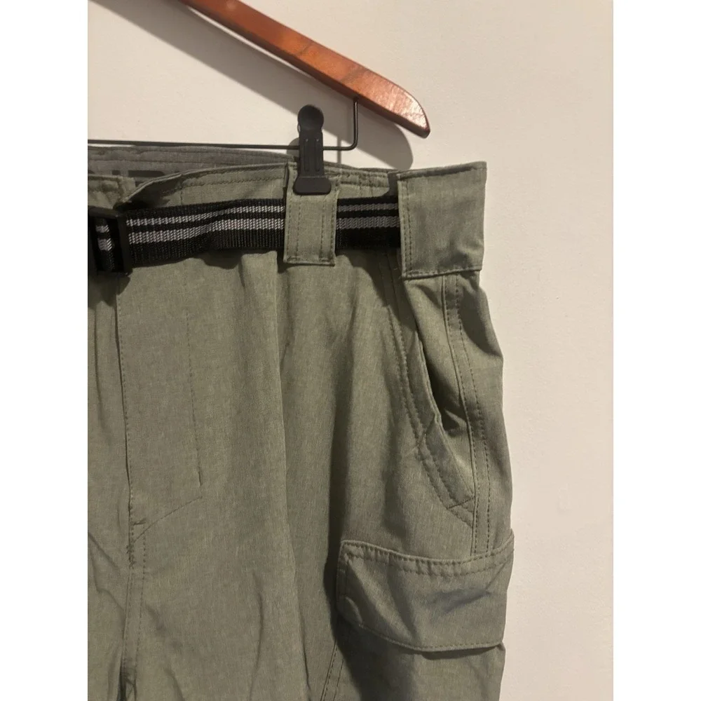 NWT Denali Cargo‎ Shorts Men's Stretch Lightweight Clip Belt 38 Heather Olive
